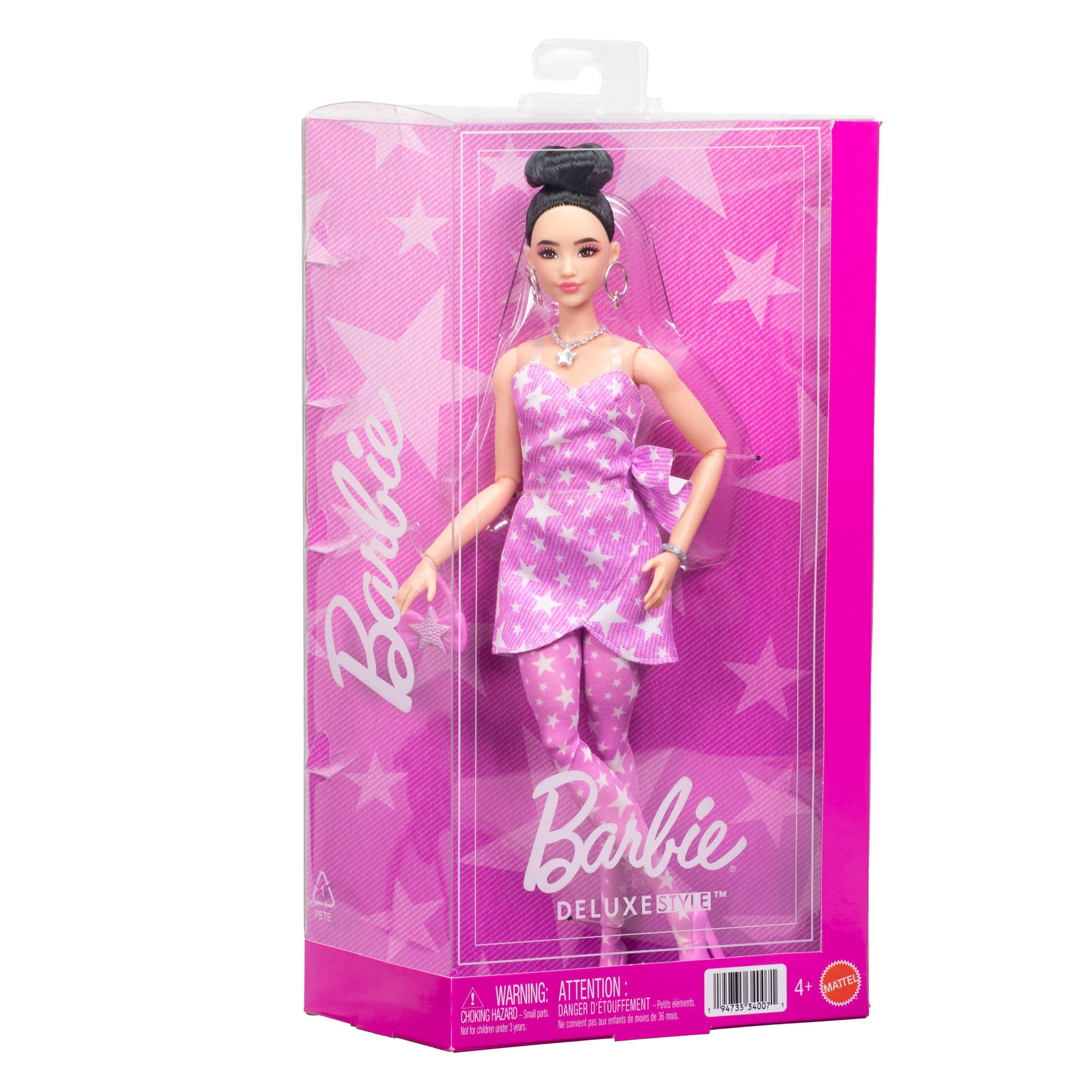 Barbie Barbie Fashionista Deluxe Style Muñeca Con Vestido Rosa-7